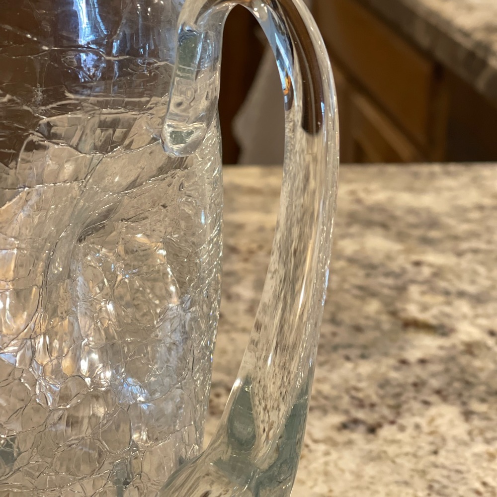 Crackled Crystal Vase- very unique.  Sturdy